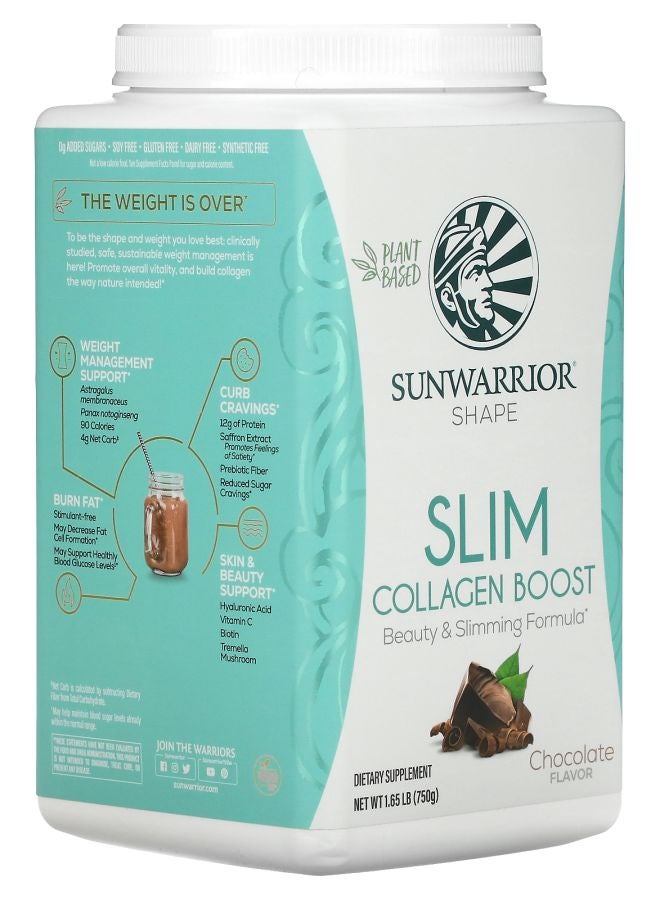Sunwarrior Shape Slim Collagen Boost Chocolate 1.65 lb (750 g) - Image 2