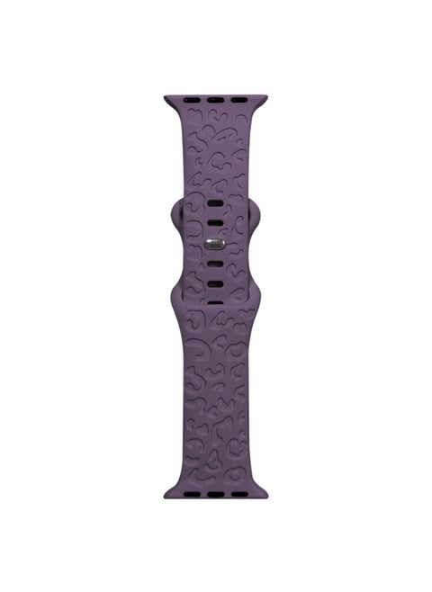 Suitable For Apple Watch Strap For Apple Watch Strap Leopard Print Carved Sports Wristband 1-9 Generation Manufacturer In Stock-Color:Cherry Drop-Specifications:38#