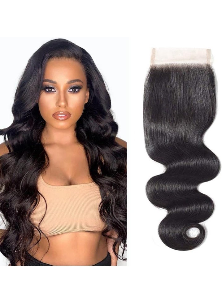 Estelle Brazilian 8A Body Wave Closure, Lace Closure,Unprocessed Body Wave Hair 4x4 Lace Closure Free Part Natural Black Color - Image 1