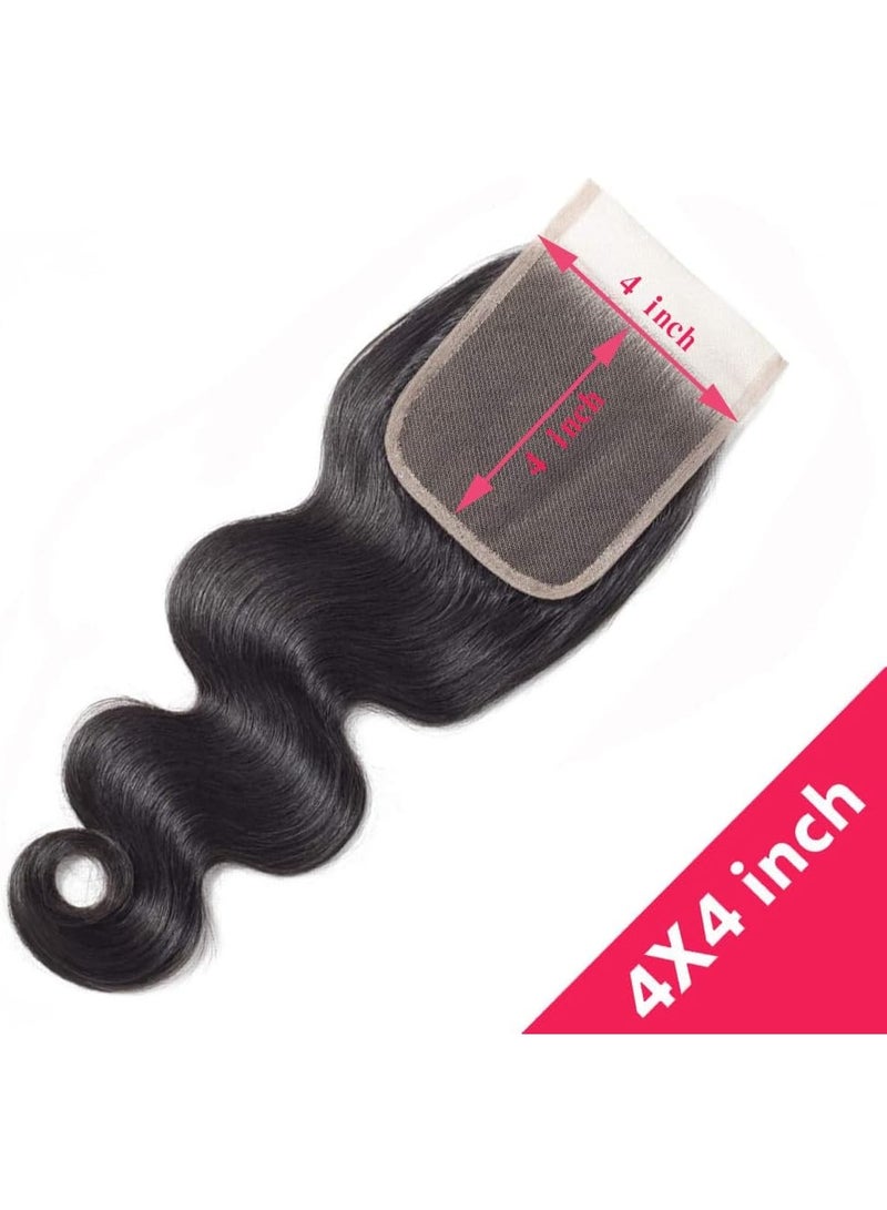 Estelle Brazilian 8A Body Wave Closure, Lace Closure,Unprocessed Body Wave Hair 4x4 Lace Closure Free Part Natural Black Color - Image 5