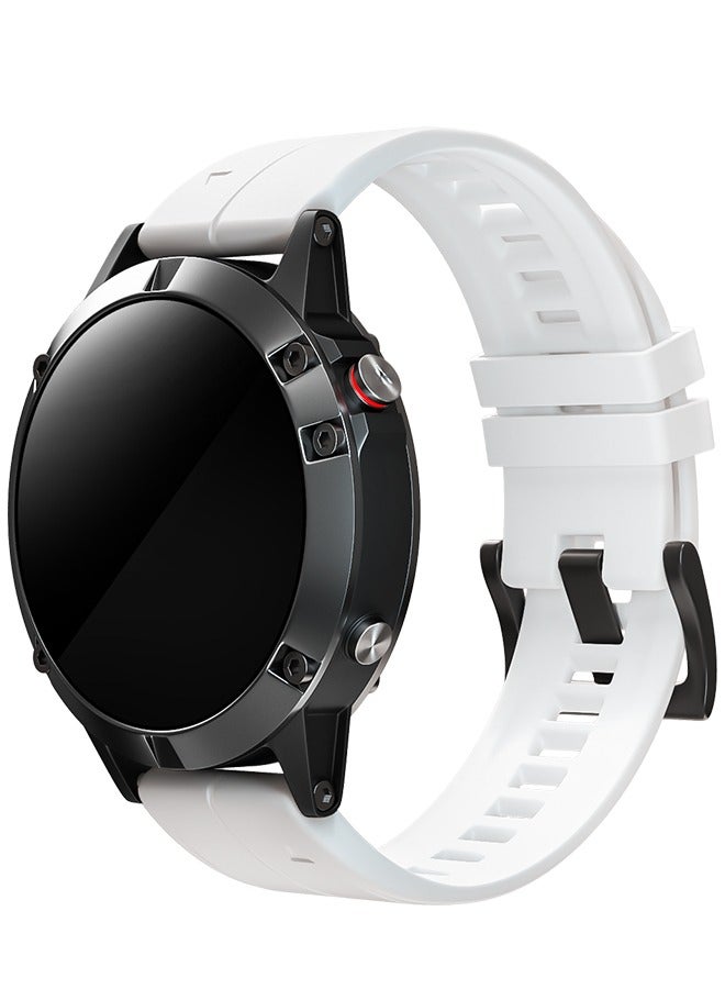 Silicone watch strap 22mm Compatible with Garmin watch Fenix 7 | Fenix 6 | Fenix 5 | 6 Pro | 5 Plus | Approach S60 | Forerunner 945 Smartwatch strap,watch band (White) - Image 1