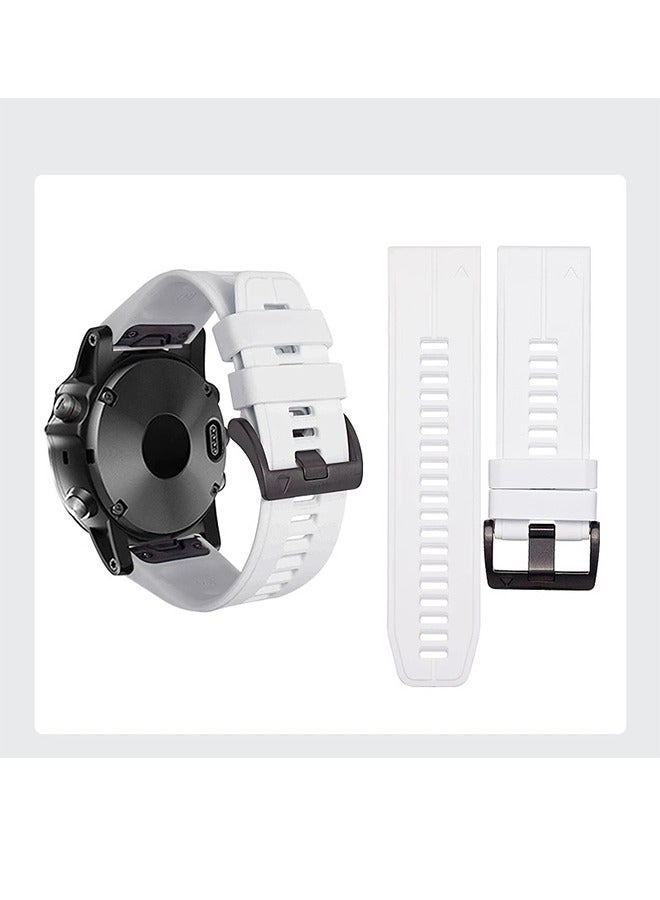 Silicone watch strap 22mm Compatible with Garmin watch Fenix 7 | Fenix 6 | Fenix 5 | 6 Pro | 5 Plus | Approach S60 | Forerunner 945 Smartwatch strap,watch band (White) - Image 3