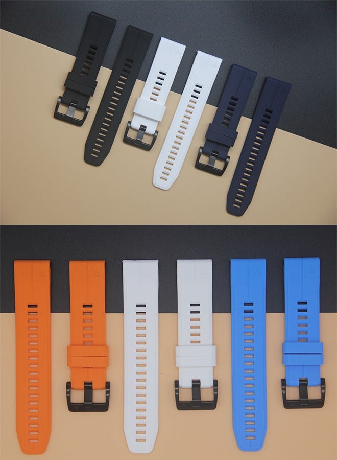 Silicone watch strap 22mm Compatible with Garmin watch Fenix 7 | Fenix 6 | Fenix 5 | 6 Pro | 5 Plus | Approach S60 | Forerunner 945 Smartwatch strap,watch band (White) - Image 5