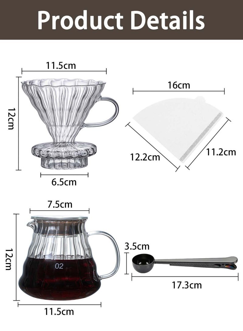 ايكي ايك مجموعة ماكينة صنع القهوة V60 مقاس 02، ماكينة تحضير القهوة بالتنقيط، 4 قطع هدية للمكتب المنزلي - Image 2