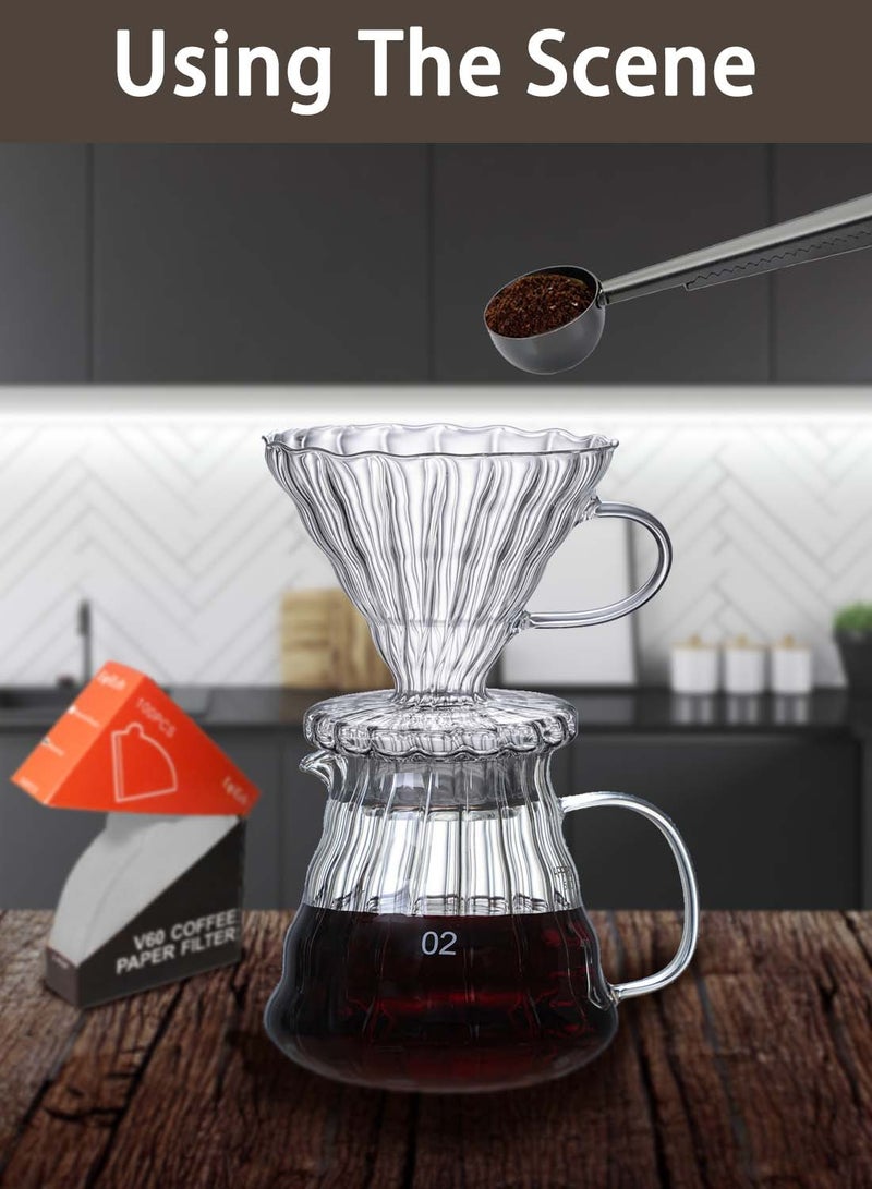 ايكي ايك مجموعة ماكينة صنع القهوة V60 مقاس 02، ماكينة تحضير القهوة بالتنقيط، 4 قطع هدية للمكتب المنزلي - Image 3