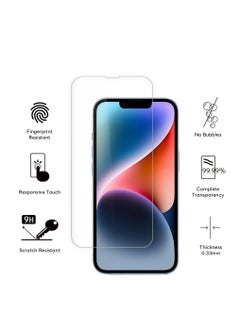 Houmt Pack of 2 Screen Protector for 14/14 Pro 6.1 inch Sensor Protection Dynamic Island Case Friendly Tempered Glass Film 9H Hardness HD Clear For Apple iPhone 14/14 Pro  •	Works For iPhone 14/14 Pro 2022  - Image 2