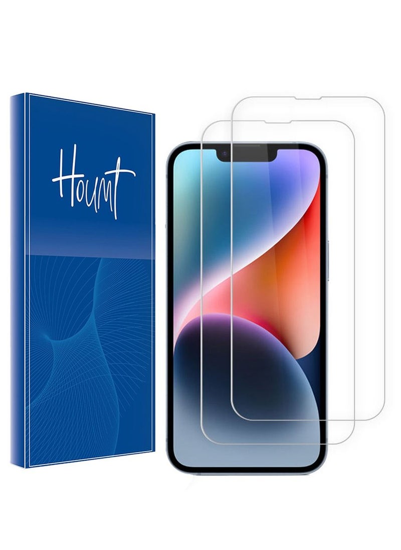 Houmt Pack of 2 Screen Protector for 14/14 Pro 6.1 inch Sensor Protection Dynamic Island Case Friendly Tempered Glass Film 9H Hardness HD Clear For Apple iPhone 14/14 Pro  •	Works For iPhone 14/14 Pro 2022  - Image 1