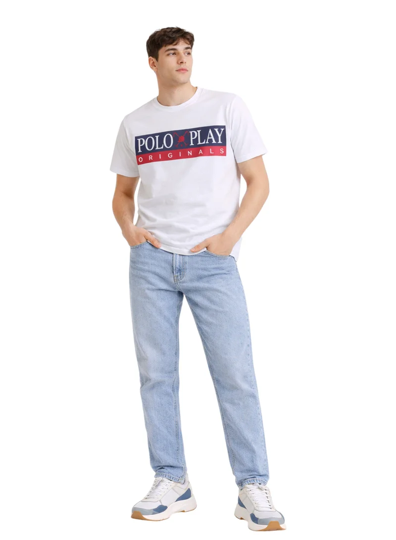 Polo Play Mens Graphic T-shirt -WHITE