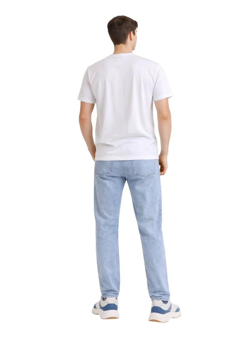 لعب البولو تيشيرت رجالي مطبوع أبيض