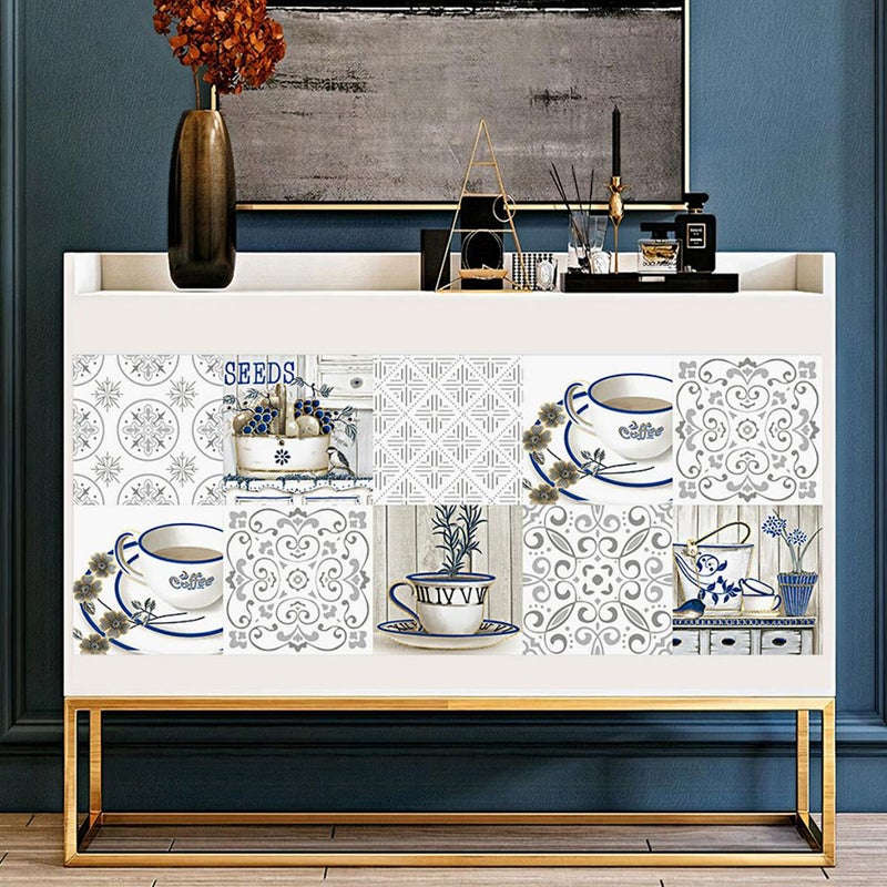 Wall Sticker for Home Decorative Stickers Kitchen Assorted Color 10x10cm Cut-to-Fit Cabinet Decoration 20Pcs - Image 4