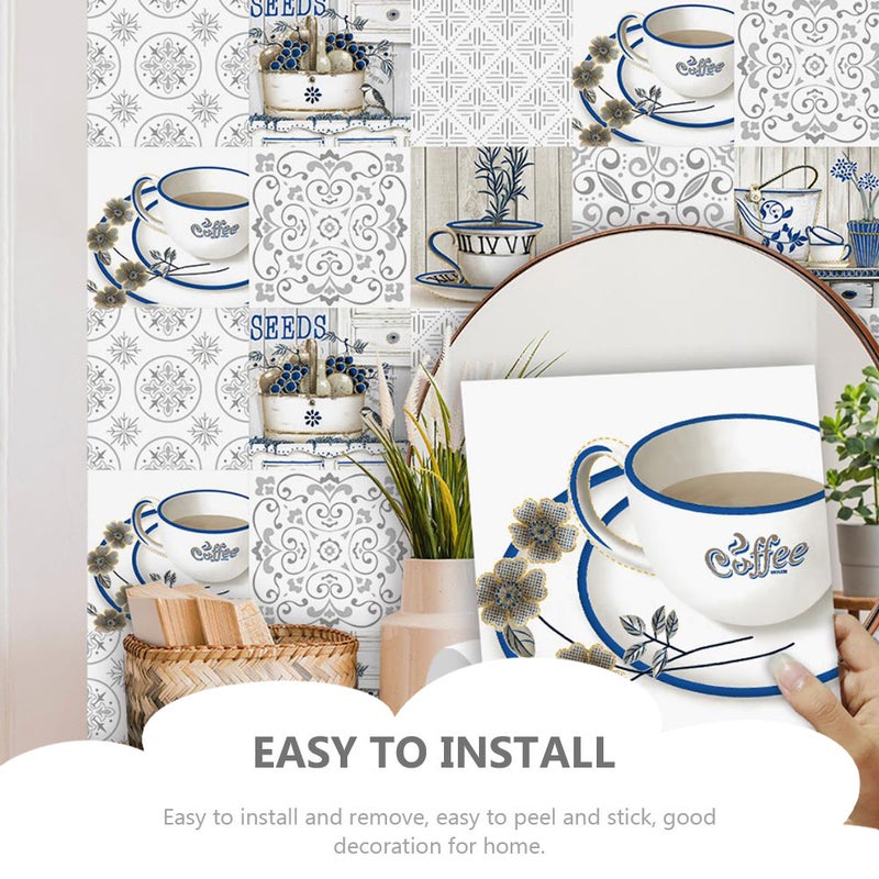 Wall Sticker for Home Decorative Stickers Kitchen Assorted Color 10x10cm Cut-to-Fit Cabinet Decoration 20Pcs - Image 5