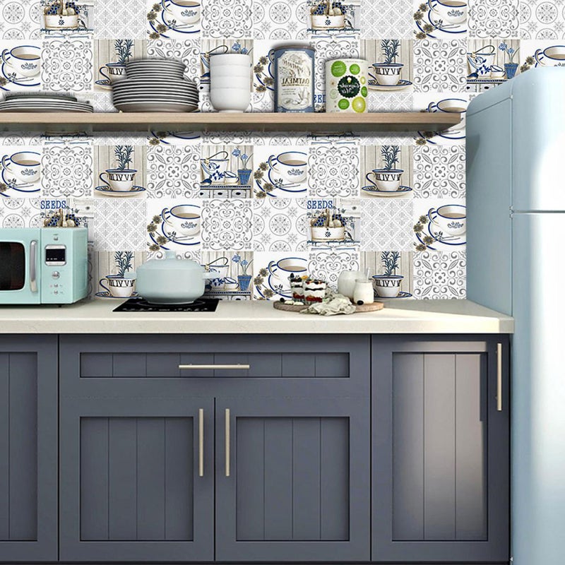 Wall Sticker for Home Decorative Stickers Kitchen Assorted Color 10x10cm Cut-to-Fit Cabinet Decoration 20Pcs - Image 3