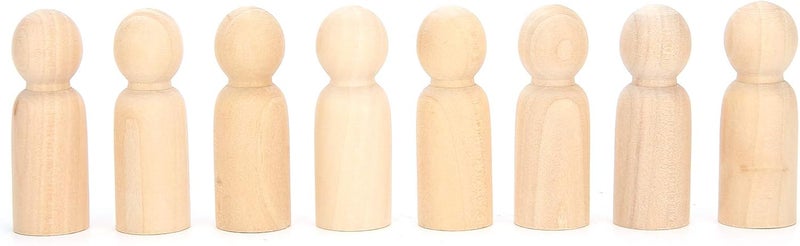 Wooden Peg Dolls, Peg Dolls Wooden Dolls 30PCS Wooden Peg Doll Bodies Unfinished People Shapes Painting Arts Crafts - Image 2