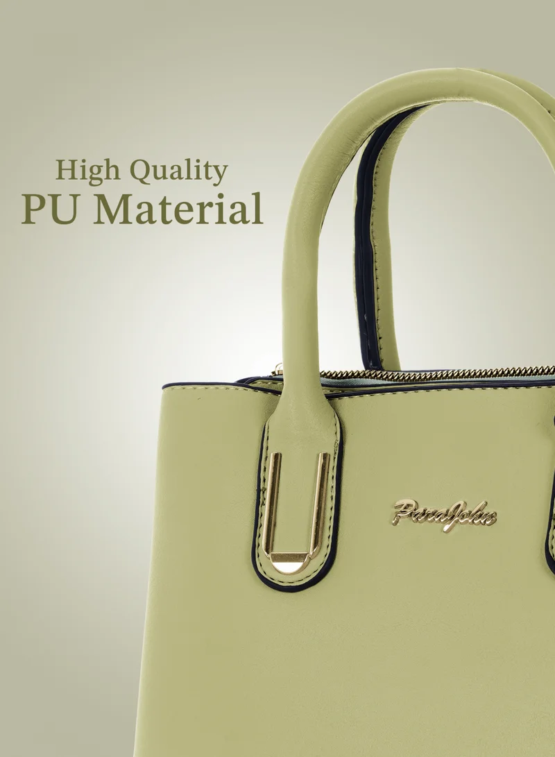 PARAJOHN Para John Women Handbag – PU Leather Tote Bag with Top Handle & Detachable Strap, Elegant Daily Shoulder Bag