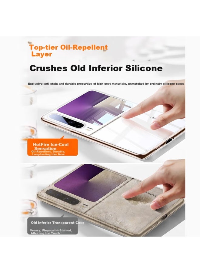 Hotfire High Transparency Suitable For Huawei Purax Phone Case Pura X Foldable Screen Protector Ultra-Thin Simple Transparent Anti-Drop Yellow-Resistant Anti-Fingerprint Men And Women Hard Shell - Tra - Image 4