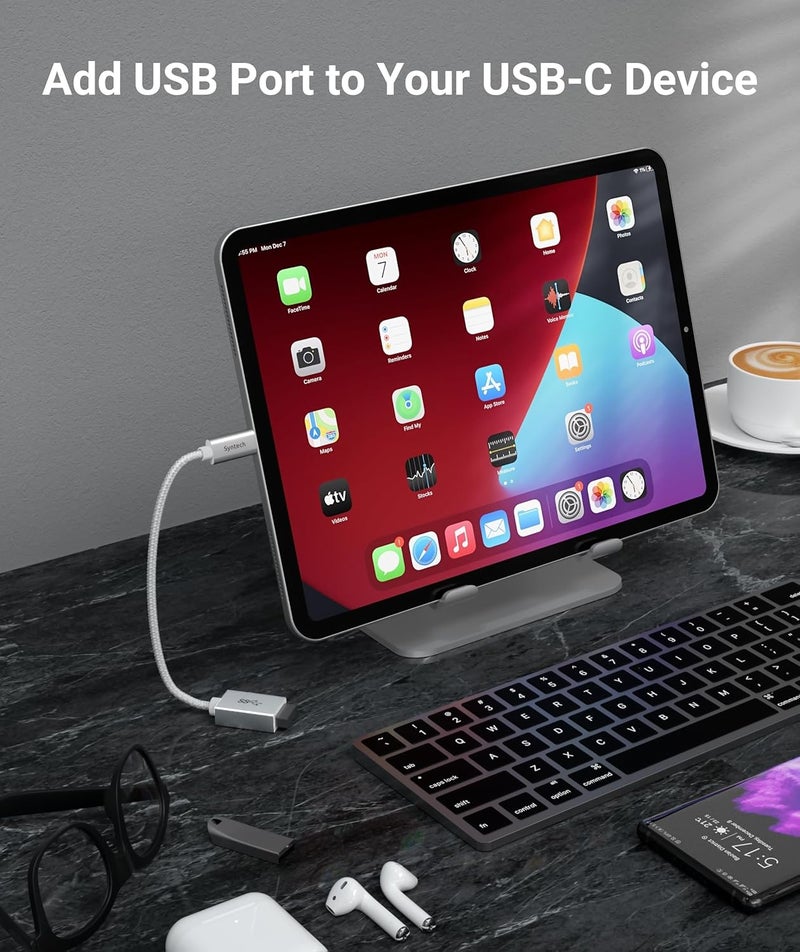 Syntech USB Type C to USB Adapter, Aluminum Alloy, Male to Female, 5 Gbps Transfer Speed, Compatible with iPhone, MacBook, iPad, Pixelbook, Dell, Surface, Lenovo, Samsung Galaxy - Image 5