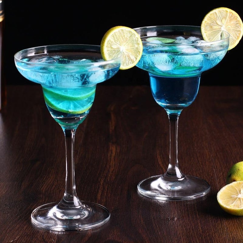 BLISS START Margarita Glasses Set of 2 Margarita Cocktail Glasses 200 ml Clear Daiquiri Glasses for Parties Classic Cocktail Drinking Glasses for Frozen Drinks Clear - Image 1