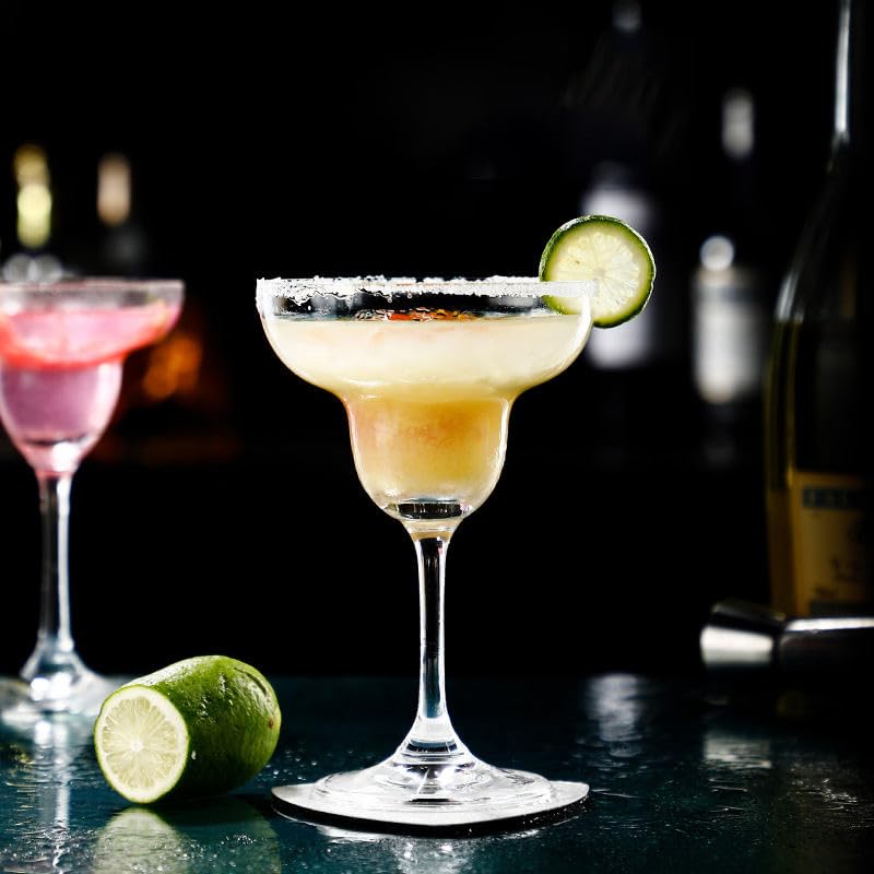BLISS START Margarita Glasses Set of 2 Margarita Cocktail Glasses 200 ml Clear Daiquiri Glasses for Parties Classic Cocktail Drinking Glasses for Frozen Drinks Clear - Image 3