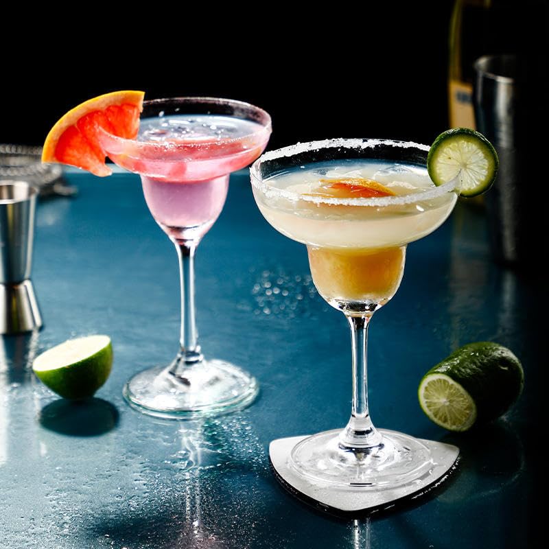 BLISS START Margarita Glasses Set of 2 Margarita Cocktail Glasses 200 ml Clear Daiquiri Glasses for Parties Classic Cocktail Drinking Glasses for Frozen Drinks Clear - Image 2