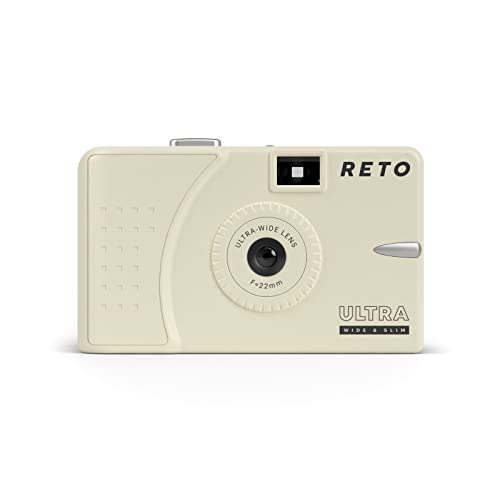 RETO Ultra Wide and Slim 35mm Reusable Daylight Film Camera - 22mm Wide Lens, Focus Free, Light Weight, Easy to Use (Cream) - Image 1