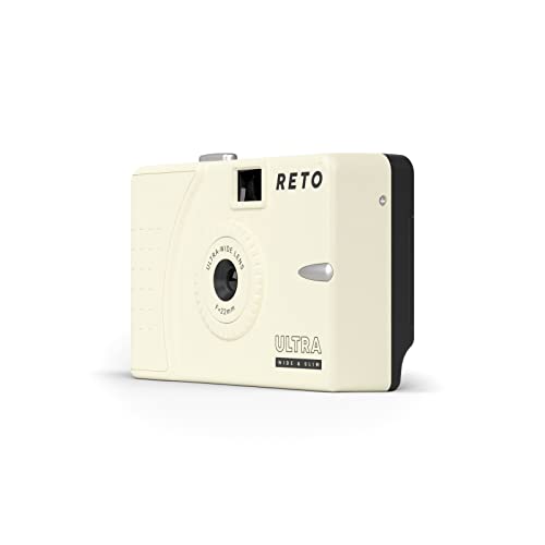RETO Ultra Wide and Slim 35mm Reusable Daylight Film Camera - 22mm Wide Lens, Focus Free, Light Weight, Easy to Use (Cream) - Image 2