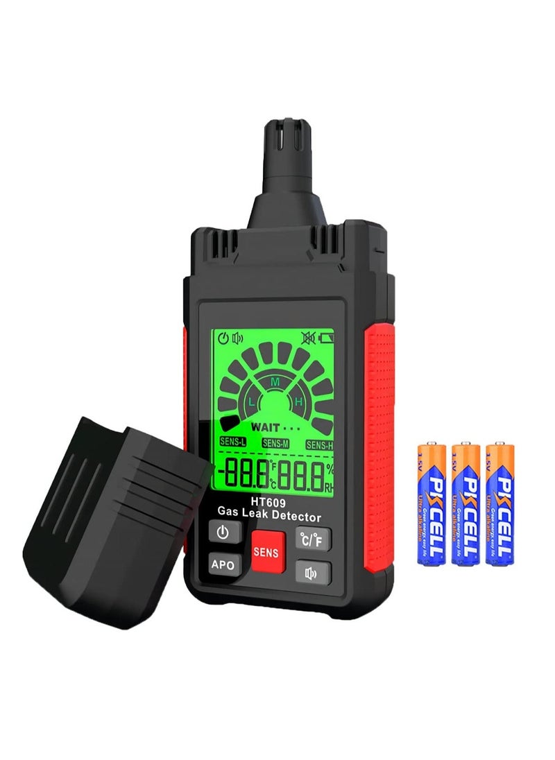 Y&D - Gas Leak Detector, New Natural Detector with Audible & Visual Alarm, Temp and Humidity Measure, Locates Combustible Sources Like Methane, Propane, for Home (Includes Battery x3) - Image 1