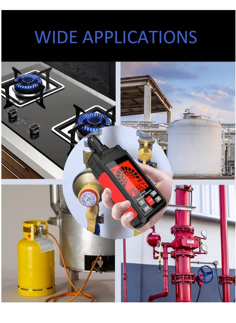 Y&D - Gas Leak Detector, New Natural Detector with Audible & Visual Alarm, Temp and Humidity Measure, Locates Combustible Sources Like Methane, Propane, for Home (Includes Battery x3) - Image 1