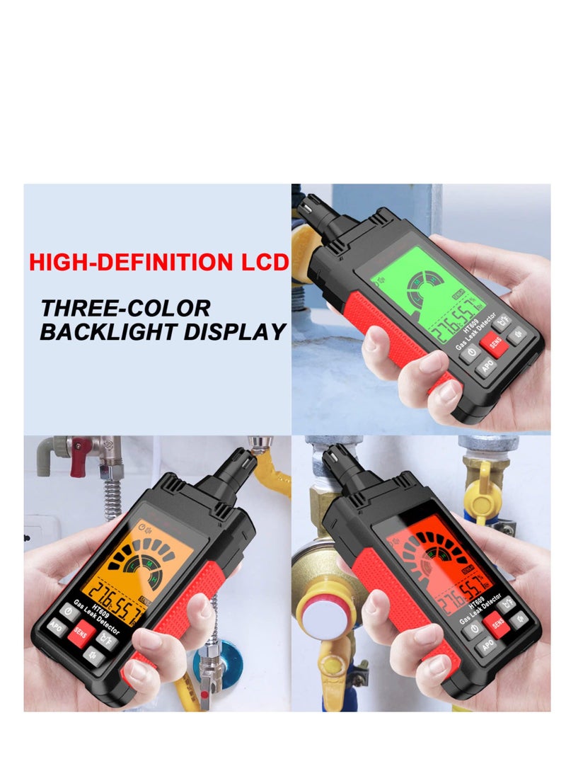 Y&D - Gas Leak Detector, New Natural Detector with Audible & Visual Alarm, Temp and Humidity Measure, Locates Combustible Sources Like Methane, Propane, for Home (Includes Battery x3) - Image 1