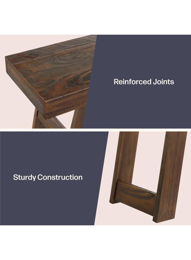 Alaterre Furniture طاولة كونسول خشبية صلبة من لواس - طاولة مدخل صغيرة حديثة بطول 36 بوصة - أثاث غرفة معيشة سهل التجميع لوضعها خلف الأريكة أو في المدخل أو الممر (بني) - Image 5