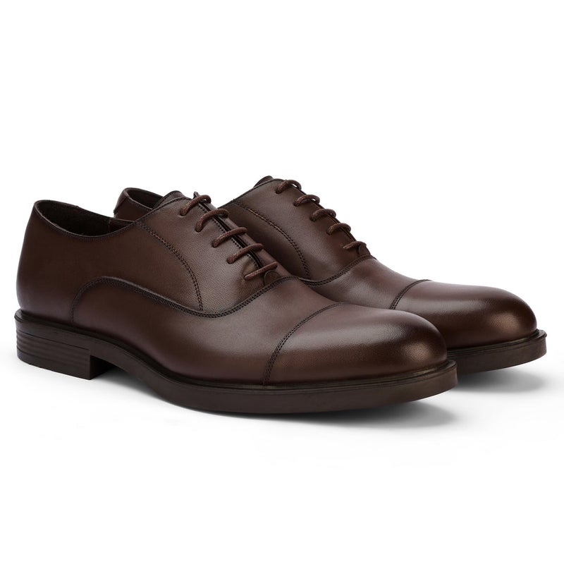 Brio Regal Leather Dress Shoes - Brown