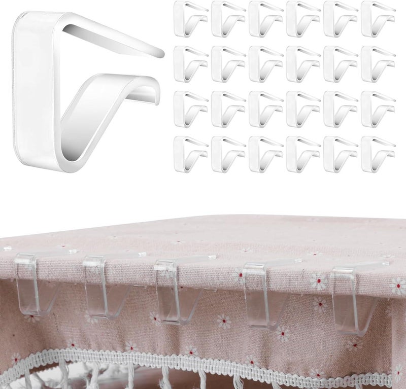 24 Transparent Tablecloth Clips – Heavy Duty, for Outdoor, Windproof, Clamp for Picnic