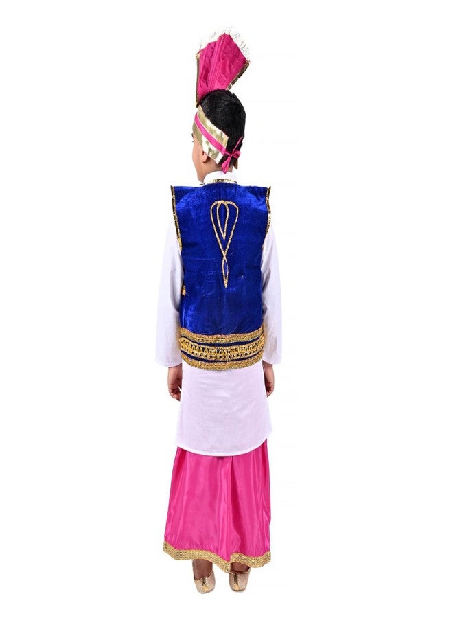 DESI ANDAAZ Punjabi Costume Dress Folk Dance Boys Set of 4(Kurta,Lungi,Jacket& Turra) Indian State Giddha Baisakhi Bhangra Dance Dress for Kids - Image 4
