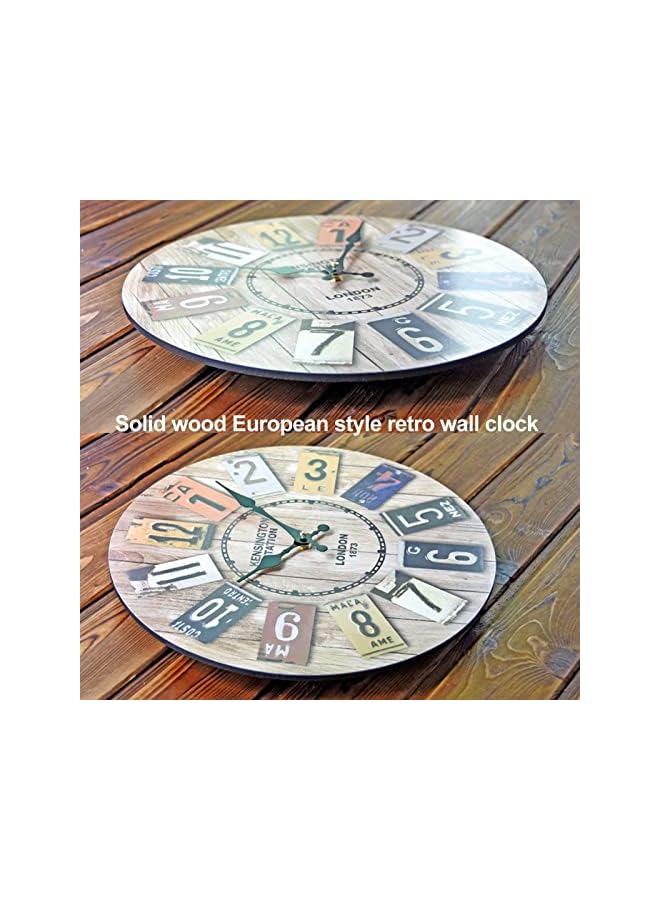 DAYONG Wall Clock .14 Inch Large Numbers Wooden Wall Clocks Battery Operated,Retro Rustic Style Decorative for Living Room Kitchen Home Bathroom Bedroom - Image 5