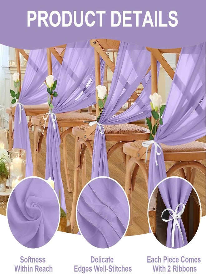 VZZNN 10 Pack Chiffon Table Runners,Wedding Table Runner,Romantic Tulle Table Runner,Purple Sheer Fabric for Wedding Bridal Tea Party Baby Shower Birthday Party Table Decorations(Light Purple 120 x 12 in) - Image 3