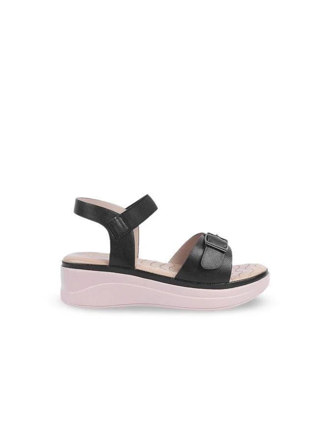 Shoetopia Shoetopia Girls Open Toe Wedge Heels with Buckles