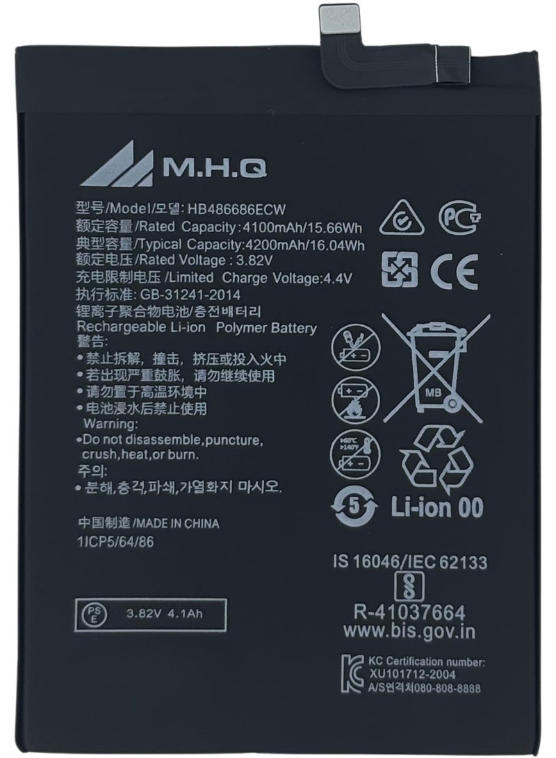 ام اتش كيو بطارية هواوي Huawei Y9A: FRL-L22, FRL-L23, FRL-AN00a: HB486486ECW عالية الجودة - Image 1