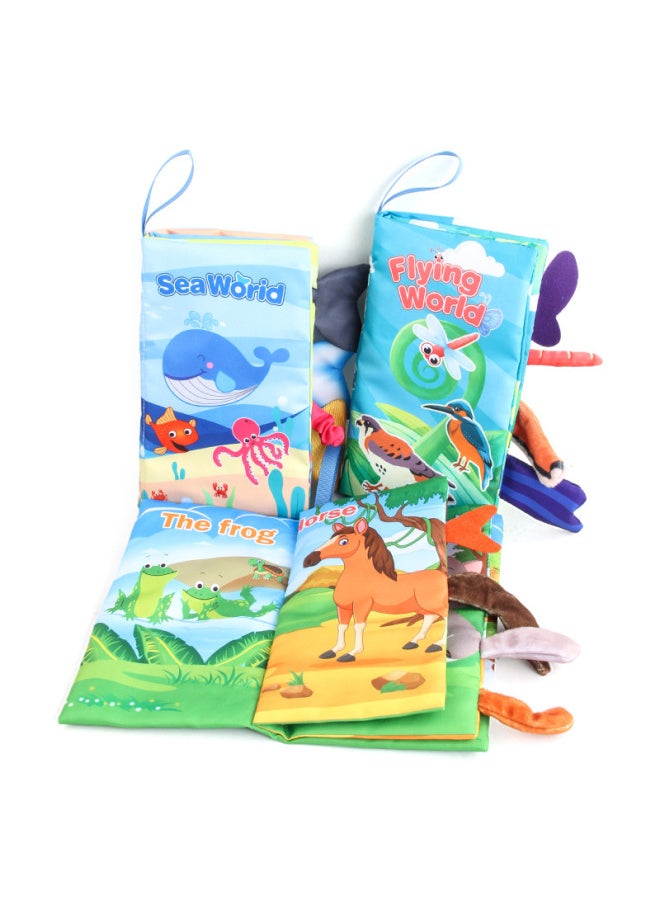 Generic - Early Education Tear-free Paper Forest Animal Tail Cloth Book Infant English Marine Animal Tail Cloth-Color:Sea, Land And Air 3 Books 1 Set 111.6G - Image 1