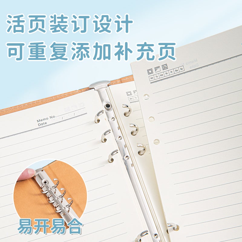 A5 Simple Detachable Magnetic Buckle Loose-Leaf Notebook B5 Office Notebook Thickened College Students' Postgraduate Entrance Examination Notebook - Image 5