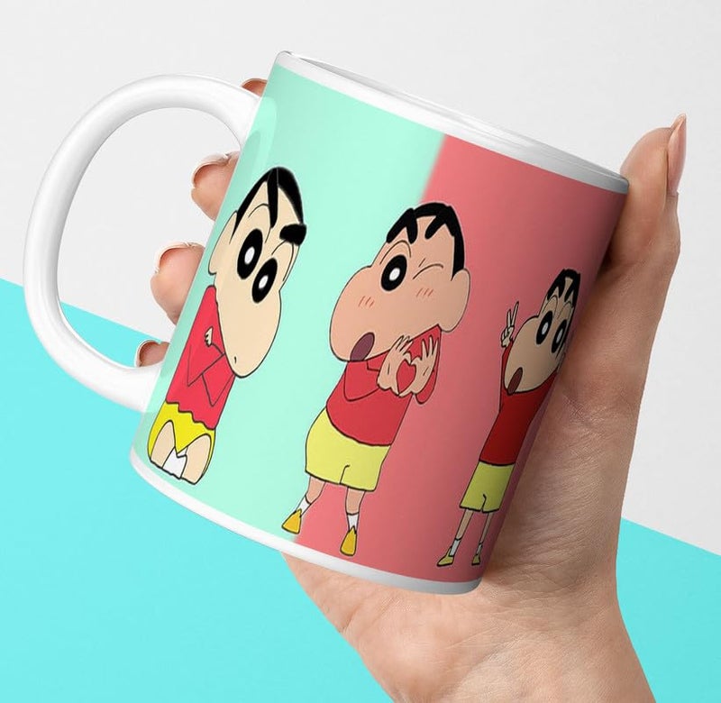 PrintingZone Compatible Print with Shinchan Mug Cartoon Printed Cup Microwave Safe Ceramic Coffee Mug 350ml Pack of 1NDM88 - Image 1