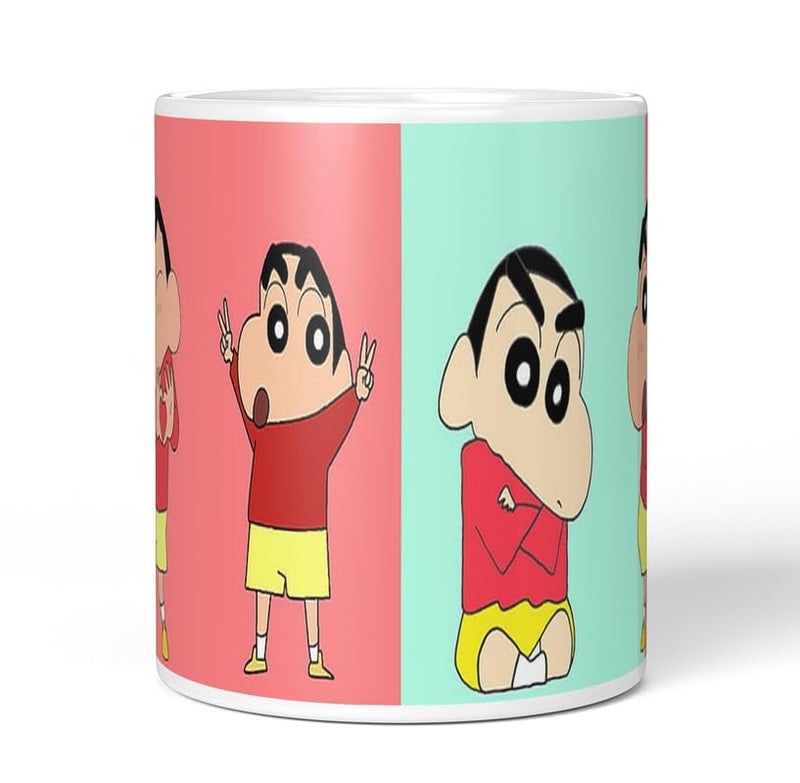 PrintingZone Compatible Print with Shinchan Mug Cartoon Printed Cup Microwave Safe Ceramic Coffee Mug 350ml Pack of 1NDM88 - Image 4