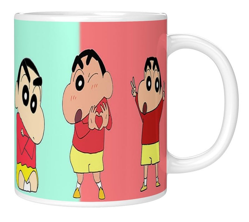 PrintingZone Compatible Print with Shinchan Mug Cartoon Printed Cup Microwave Safe Ceramic Coffee Mug 350ml Pack of 1NDM88 - Image 3