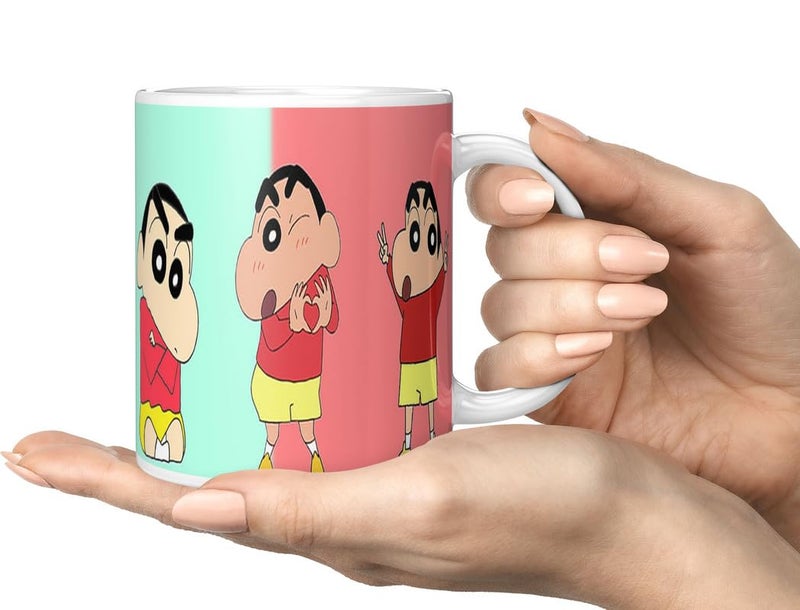 PrintingZone Compatible Print with Shinchan Mug Cartoon Printed Cup Microwave Safe Ceramic Coffee Mug 350ml Pack of 1NDM88 - Image 2