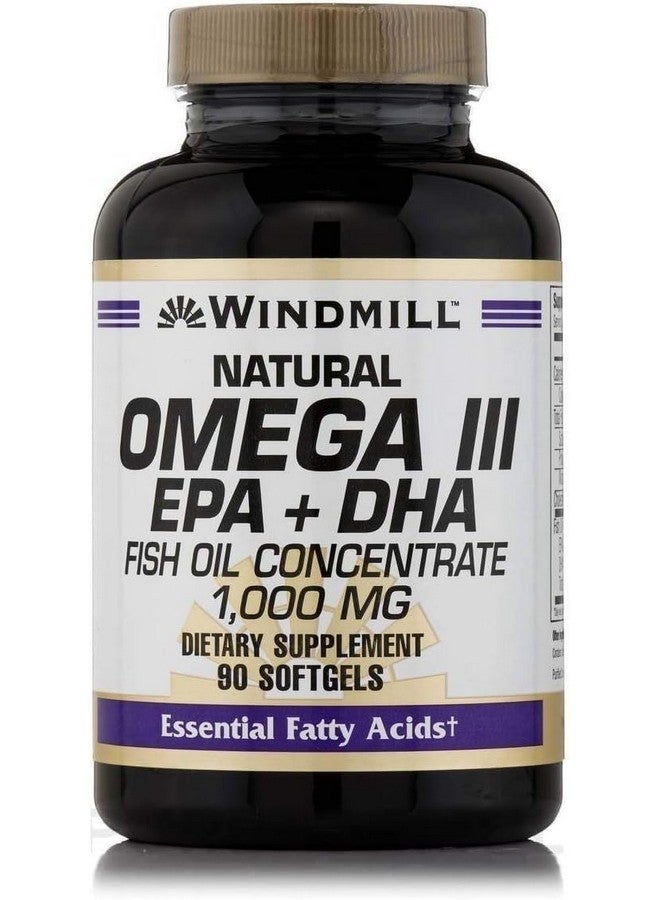 Windmill Omega-3 with EPA & DHA 1,000 mg Softgels, 90 Softgels Per Bottle (2 Bottles)