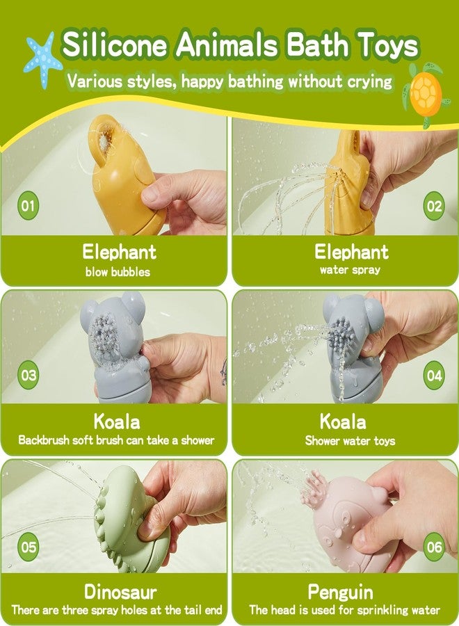 AMCHSURI Baby Bath Toys 9PCS Mold Free Bath Toys for Babies 6-12 Months Bathtub Water Toys with Easy Clean Silicone Bath Toy for Kids Ages 1-3 Safe Bath Boats, Baby Shower Birthday Gifts for Babies & Infant - Image 3