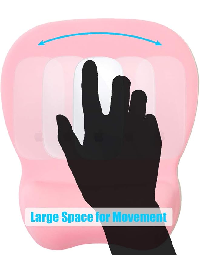 erorex Office Mousepad With Gel Wrist Support Ergonomic Gaming Desktop Mouse Pad Wrist Rest Design Gamepad Mat Rubber Base For Laptop Comquter Silicone Non Slip Special Textured Surface 07Pink 1  - Image 4