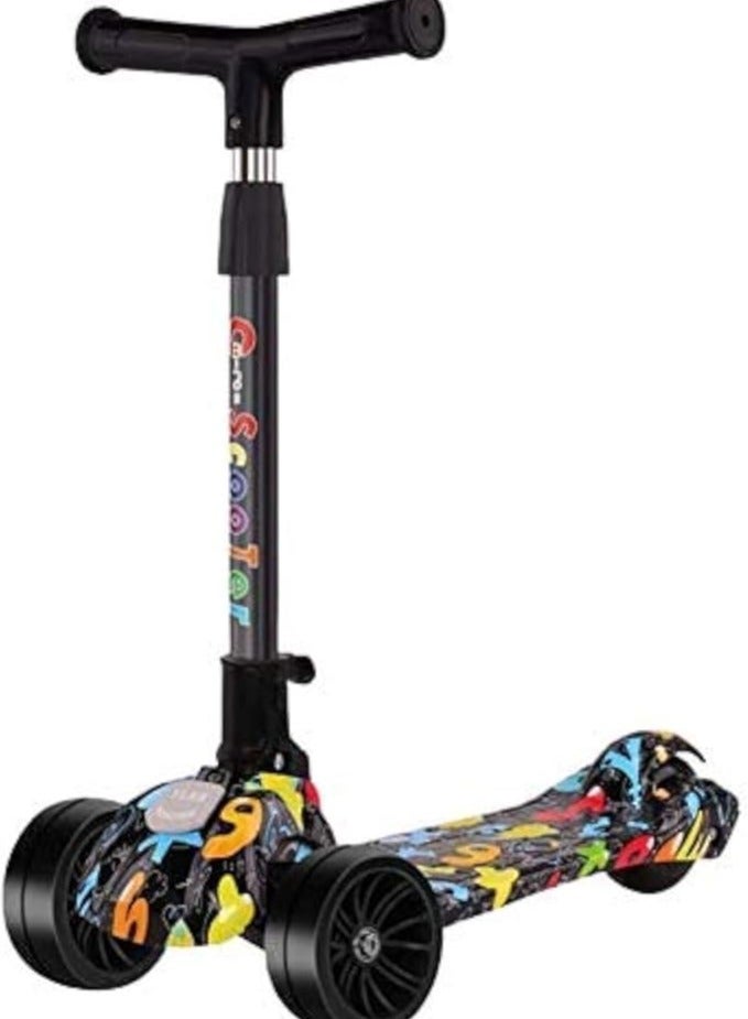 سكوتر دفع ثلاثي العجلات مع ضوء LED وامض ومقود قابل للتعديل وقابل للإزالة  للأولاد والبنات من سن 2-8 سنوات (متعدد الالوان) - Image 1