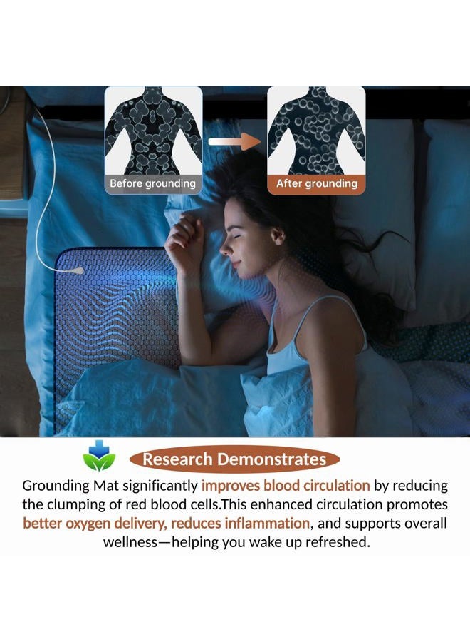 XKETA Graphene Grounding Mat for Bed: Indoor Earth Therapy for Sleeping Deeper Recovery Faster – Conductive Sleep Pad with Grounded Benefits – Wellness Gift Kit for Women (Queen) - Image 3