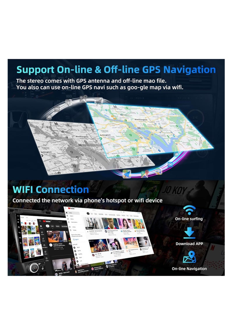 Generic - 4+64 Android 12 for 2003-2007 Hondas Accord Car Stereo Radio, 10.2 Inch IPS Touch Screen with Wireless Carplay/Wired Android Auto, DSP, Bluetooth 5.2, Backup Camera, Support OBD2/DVR/TPMS… - Image 1