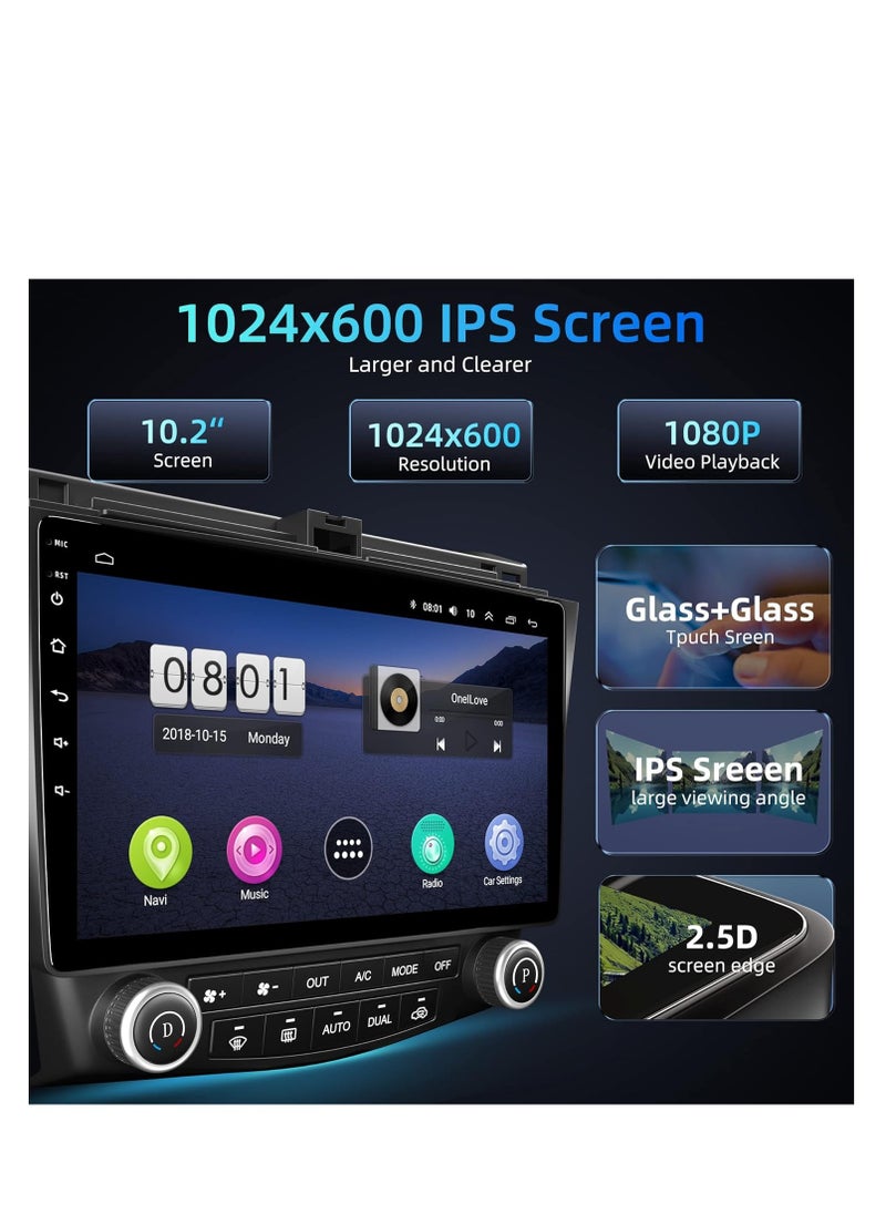 Generic - 4+64 Android 12 for 2003-2007 Hondas Accord Car Stereo Radio, 10.2 Inch IPS Touch Screen with Wireless Carplay/Wired Android Auto, DSP, Bluetooth 5.2, Backup Camera, Support OBD2/DVR/TPMS… - Image 1