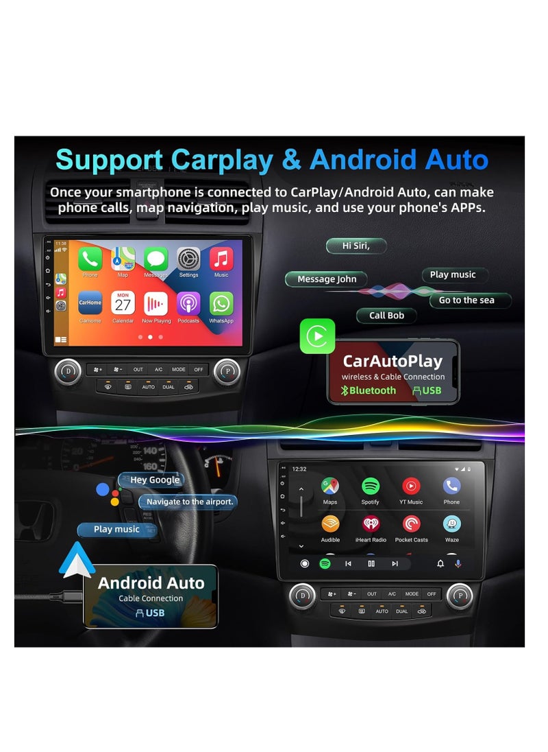 Generic - 4+64 Android 12 for 2003-2007 Hondas Accord Car Stereo Radio, 10.2 Inch IPS Touch Screen with Wireless Carplay/Wired Android Auto, DSP, Bluetooth 5.2, Backup Camera, Support OBD2/DVR/TPMS… - Image 1